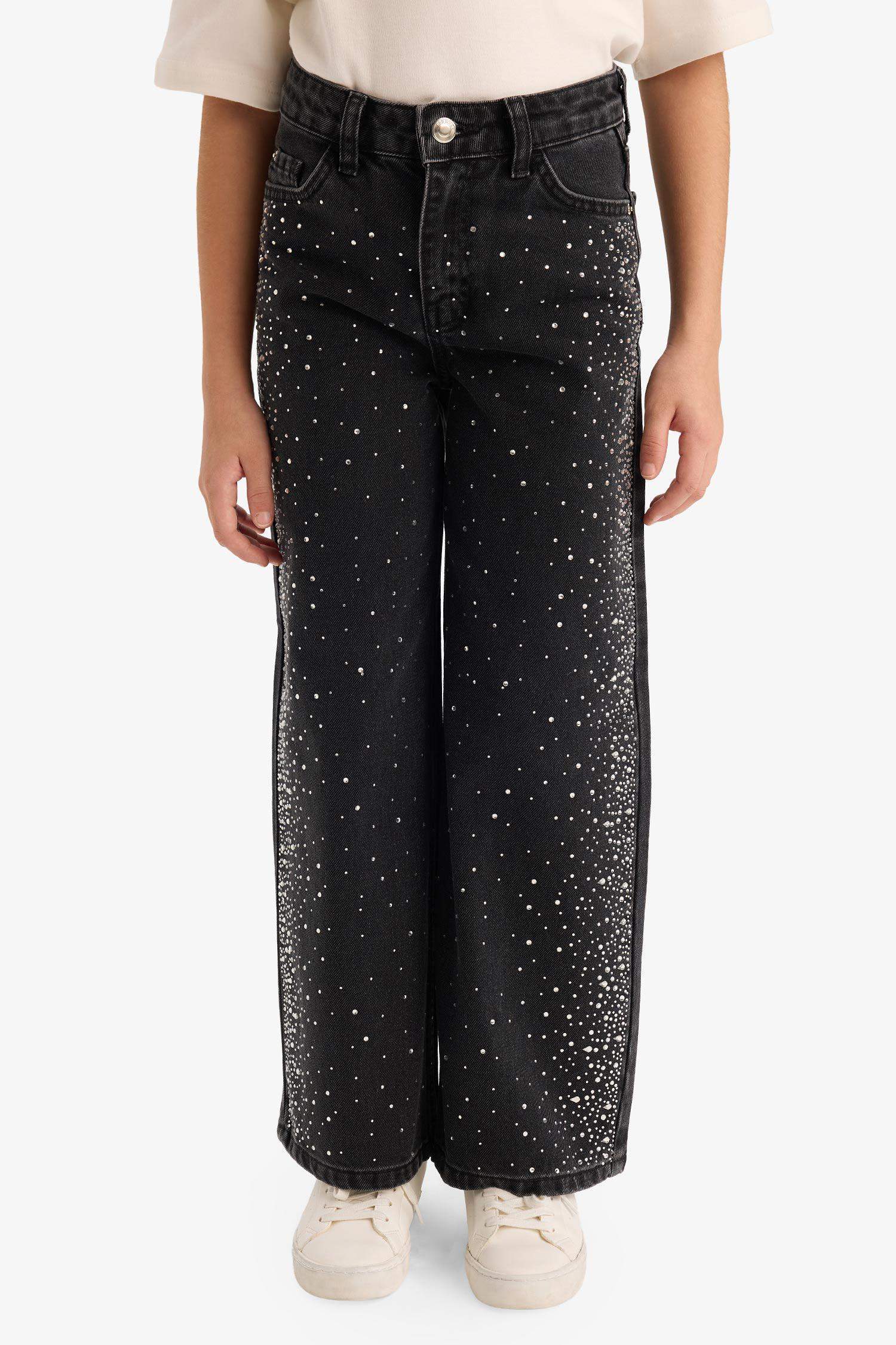 Girls Christmas-themed Straight Leg Rhinestone Jeans