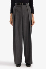 Wide Leg Double Pocket High Waist Straight Leg Trousers