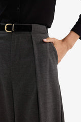 Wide Leg Double Pocket High Waist Straight Leg Trousers