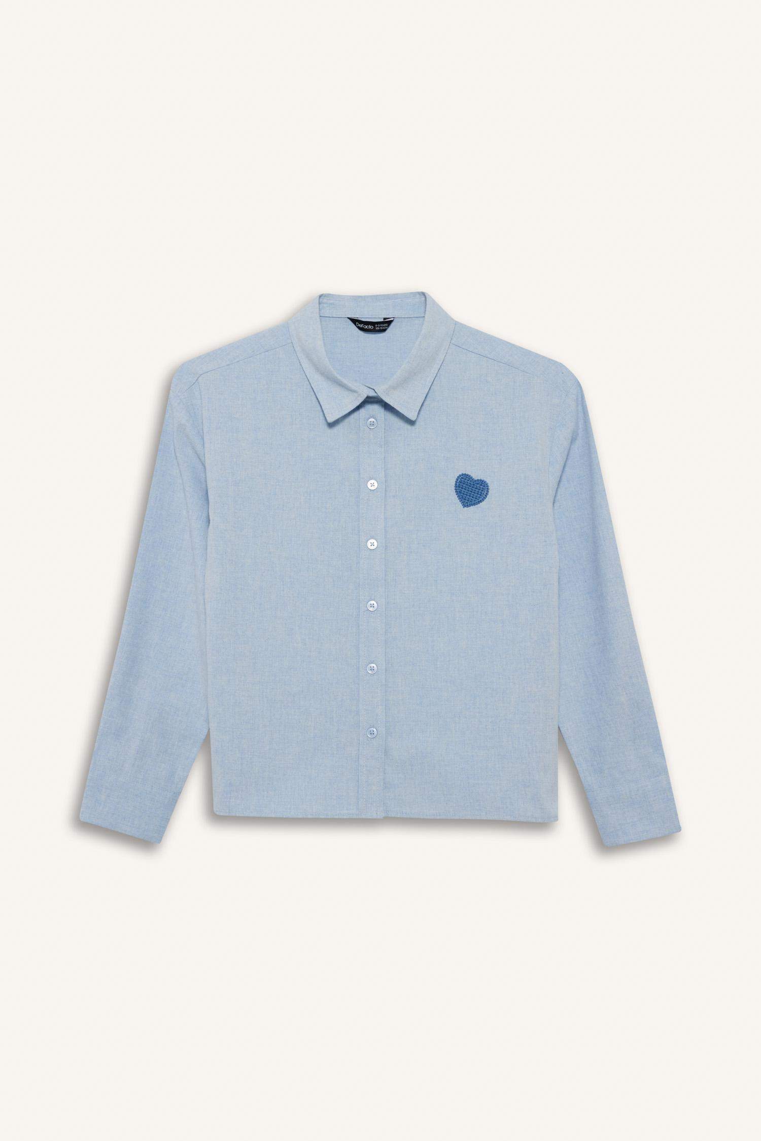 Poplin Long-Sleeve Shirt For Girls