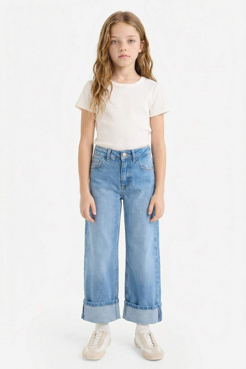 Straight Wide Leg Jeans For Girls