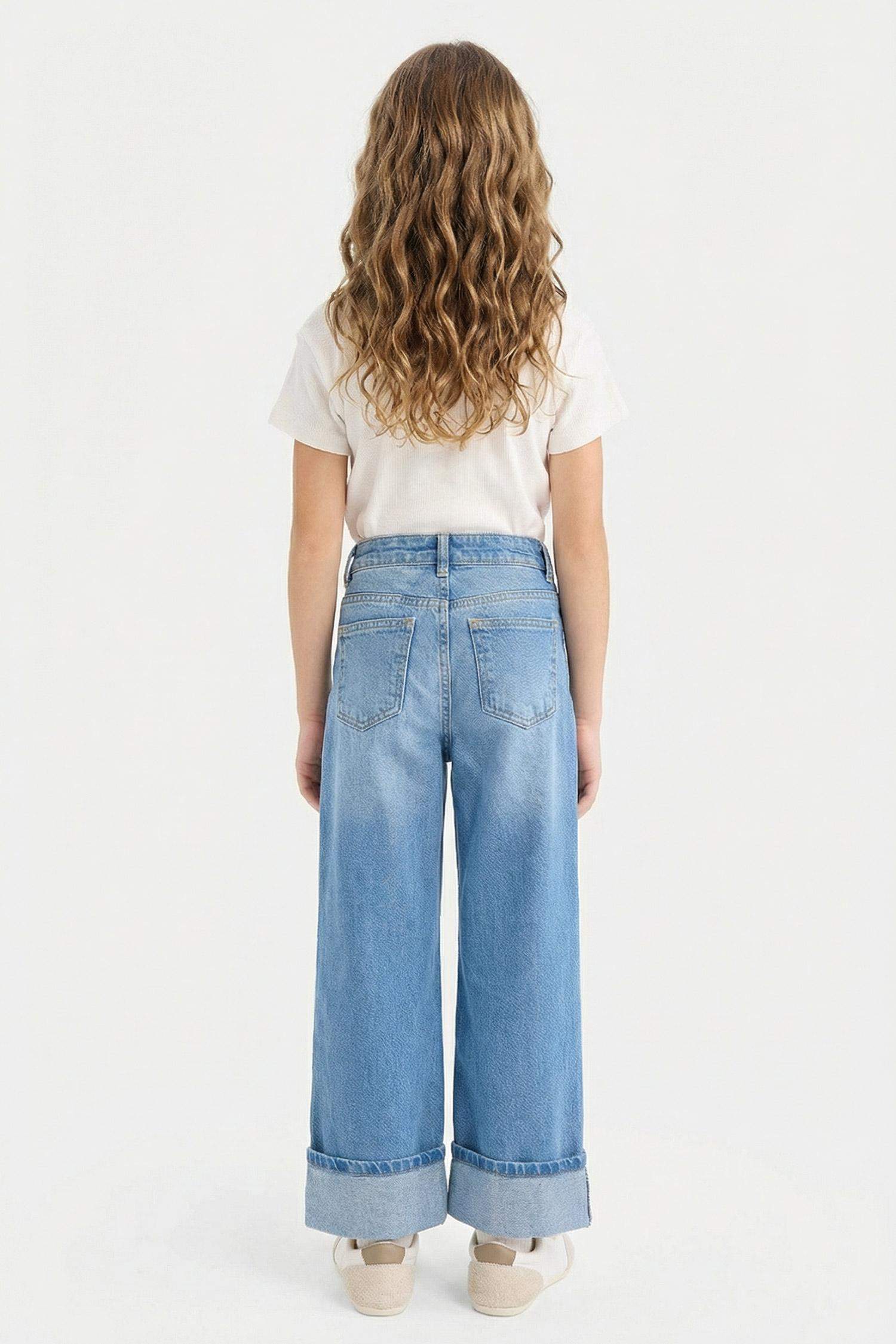 Straight Wide Leg Jeans For Girls