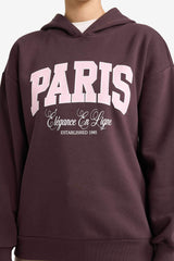 Relax Fit Hooded Printed Thick Sweatshirt