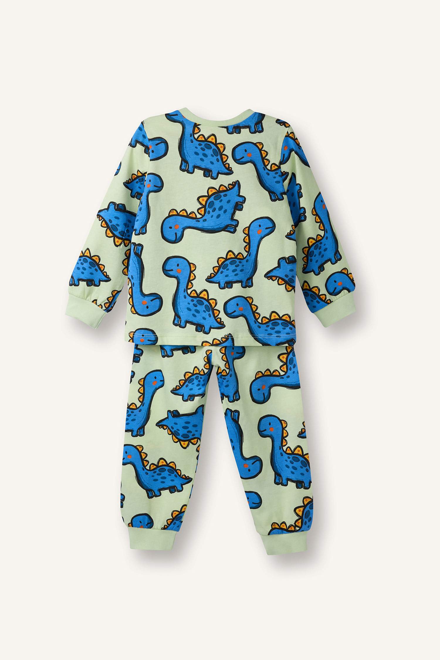 Dinosaur Pattern Pajama Set, Long Sleeve Top And Long Bottom, Baby Boy