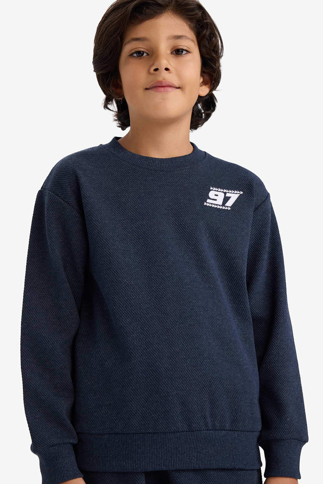 Boys Two-Piece Set: Printed Sweatshirt and Sweatpants Main Image