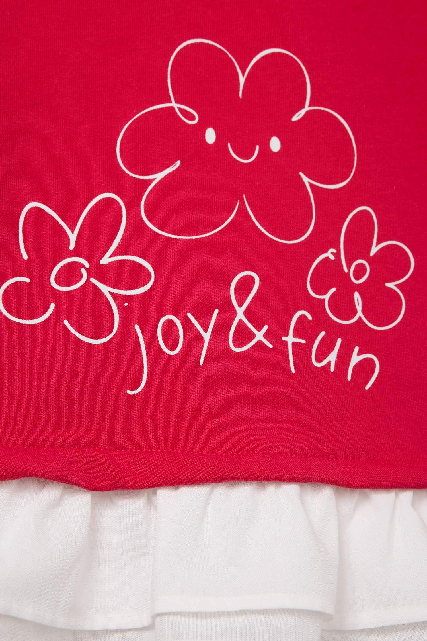 Oversize Loose Fit Crew Neck Floral Sweatshirt For Baby Girls