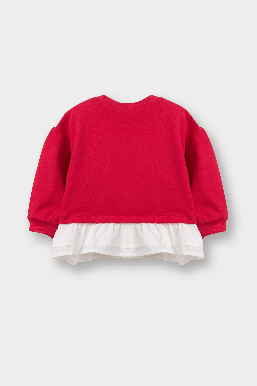 Oversize Loose Fit Crew Neck Floral Sweatshirt For Baby Girls