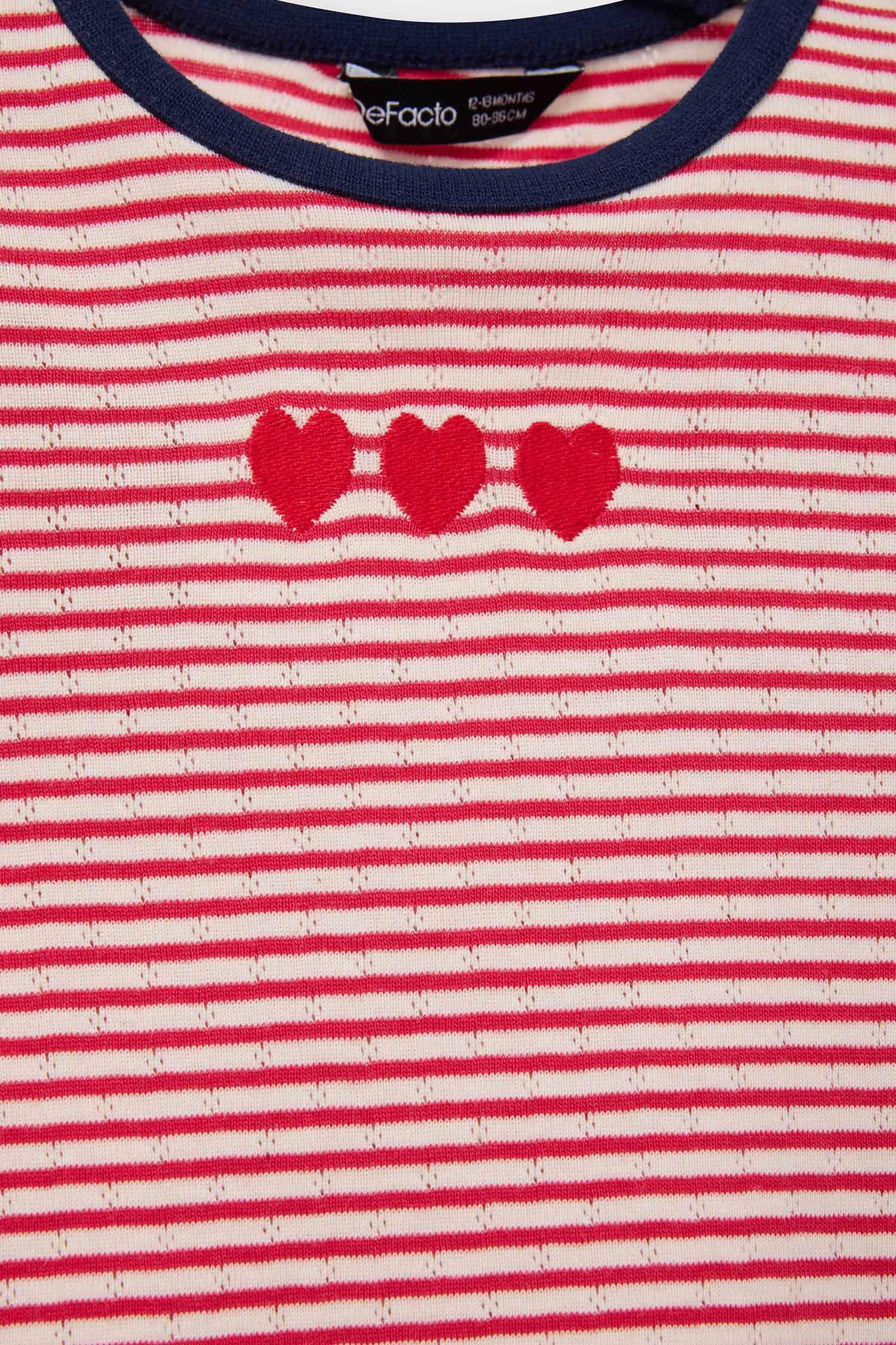 Crew Neck Striped Long-Sleeve T-Shirt For Baby Girls