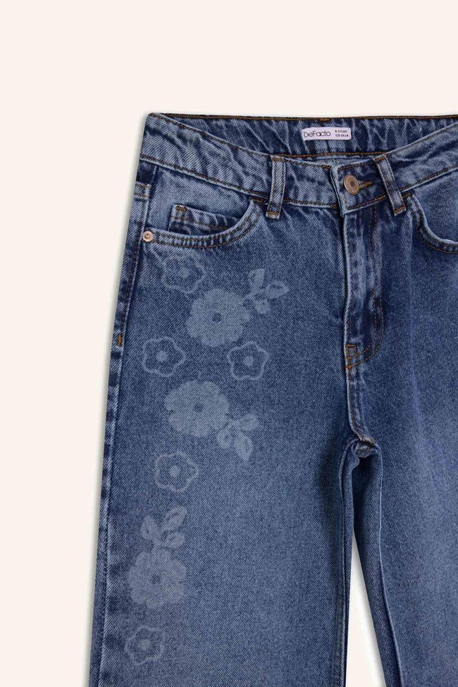 Girls Straight Wide Jean Pants Main Image