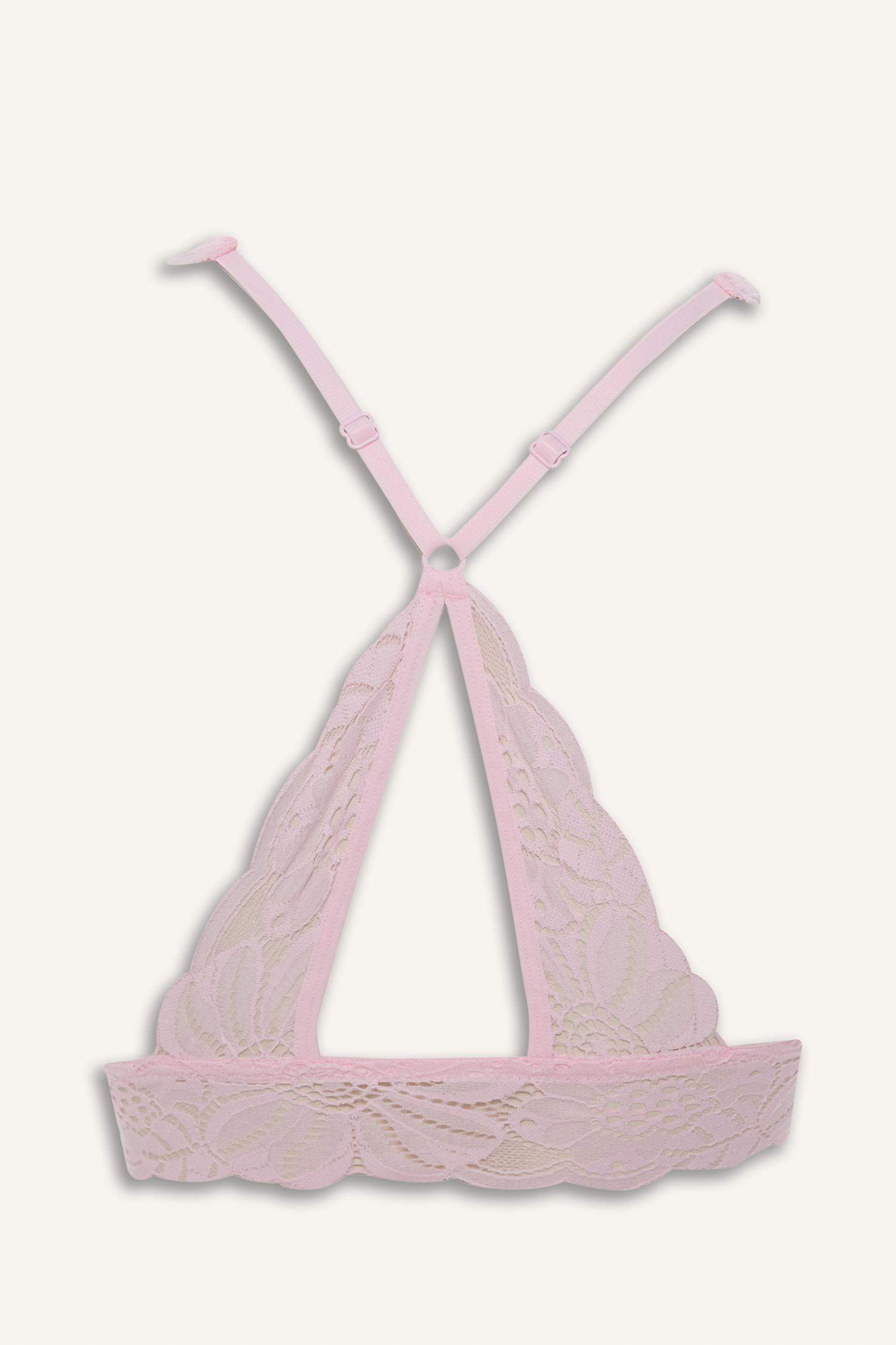 Lace-Trimmed, Padded, Wire-Free Bralette
