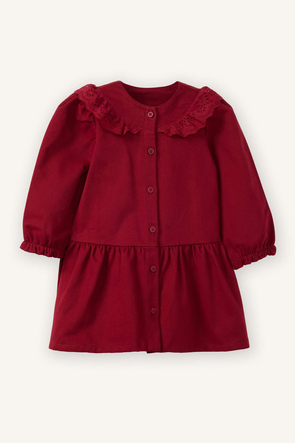 Long-Sleeved Gabardine Dress For Baby Girls
