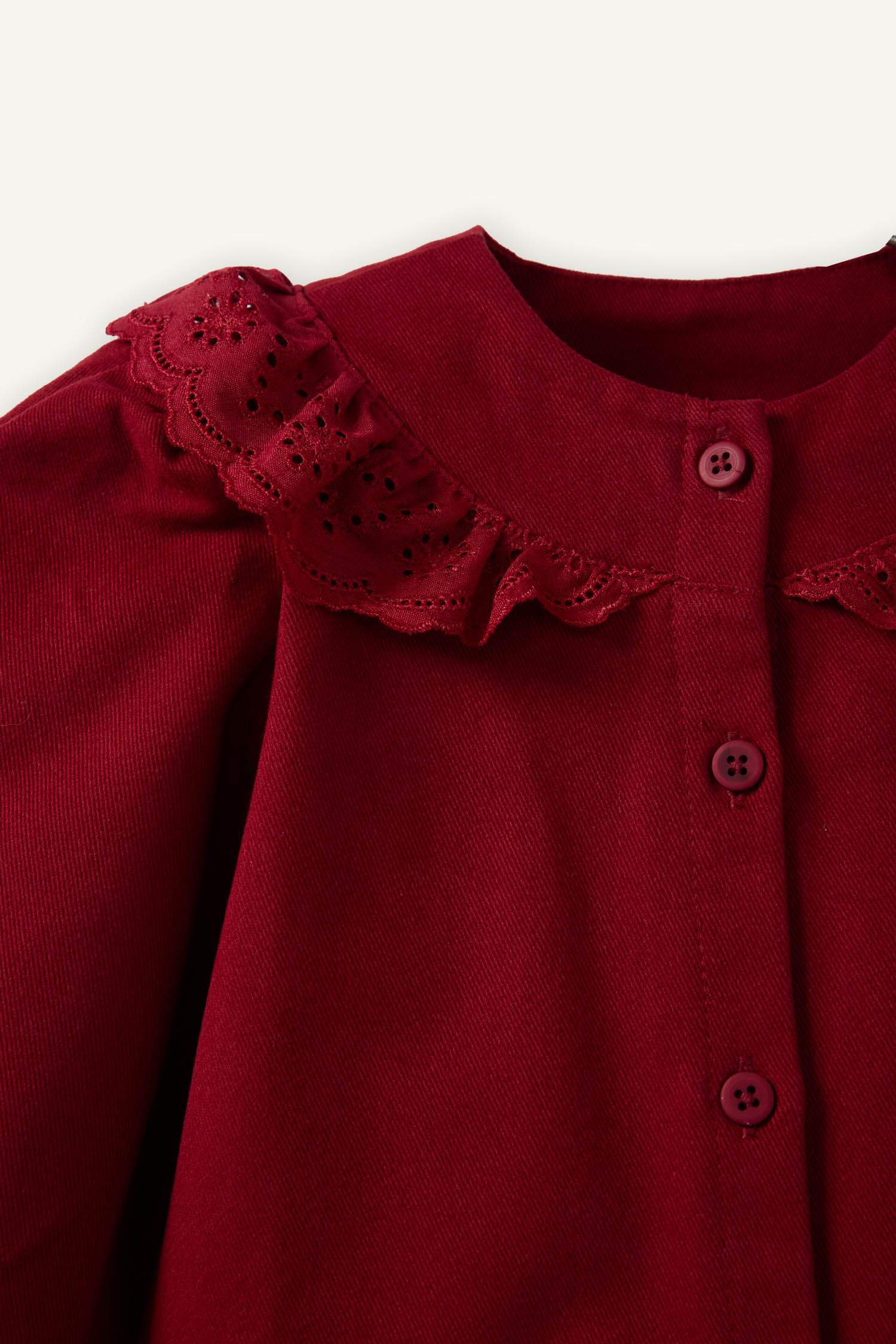 Long-Sleeved Gabardine Dress For Baby Girls