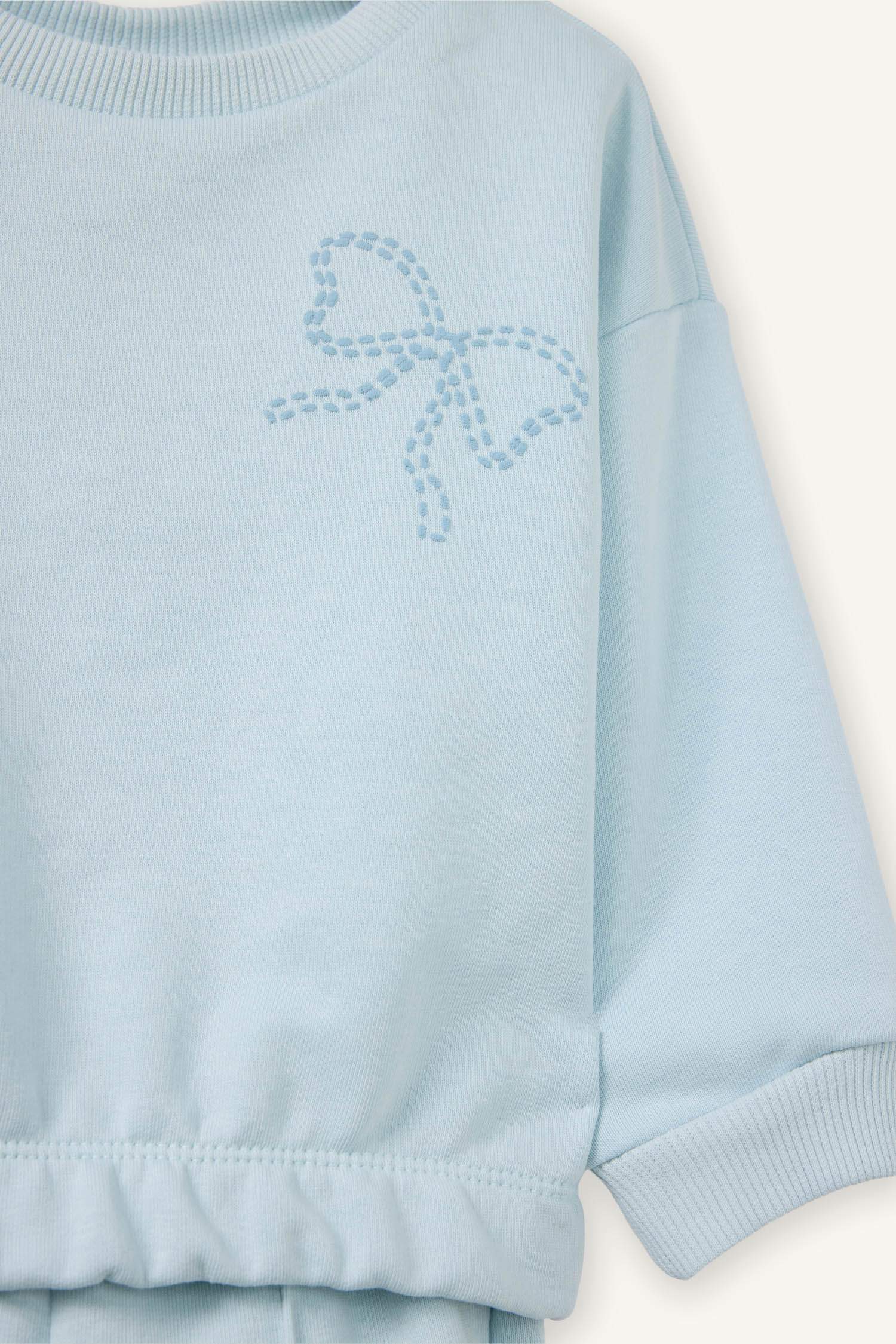 Applique 2-Piece Set: Sweatshirt And Sweatpants For Baby Girls