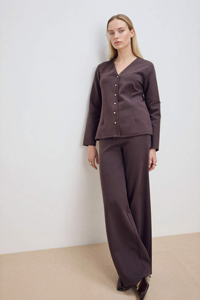 Straight Wide Leg Trousers Hover Image