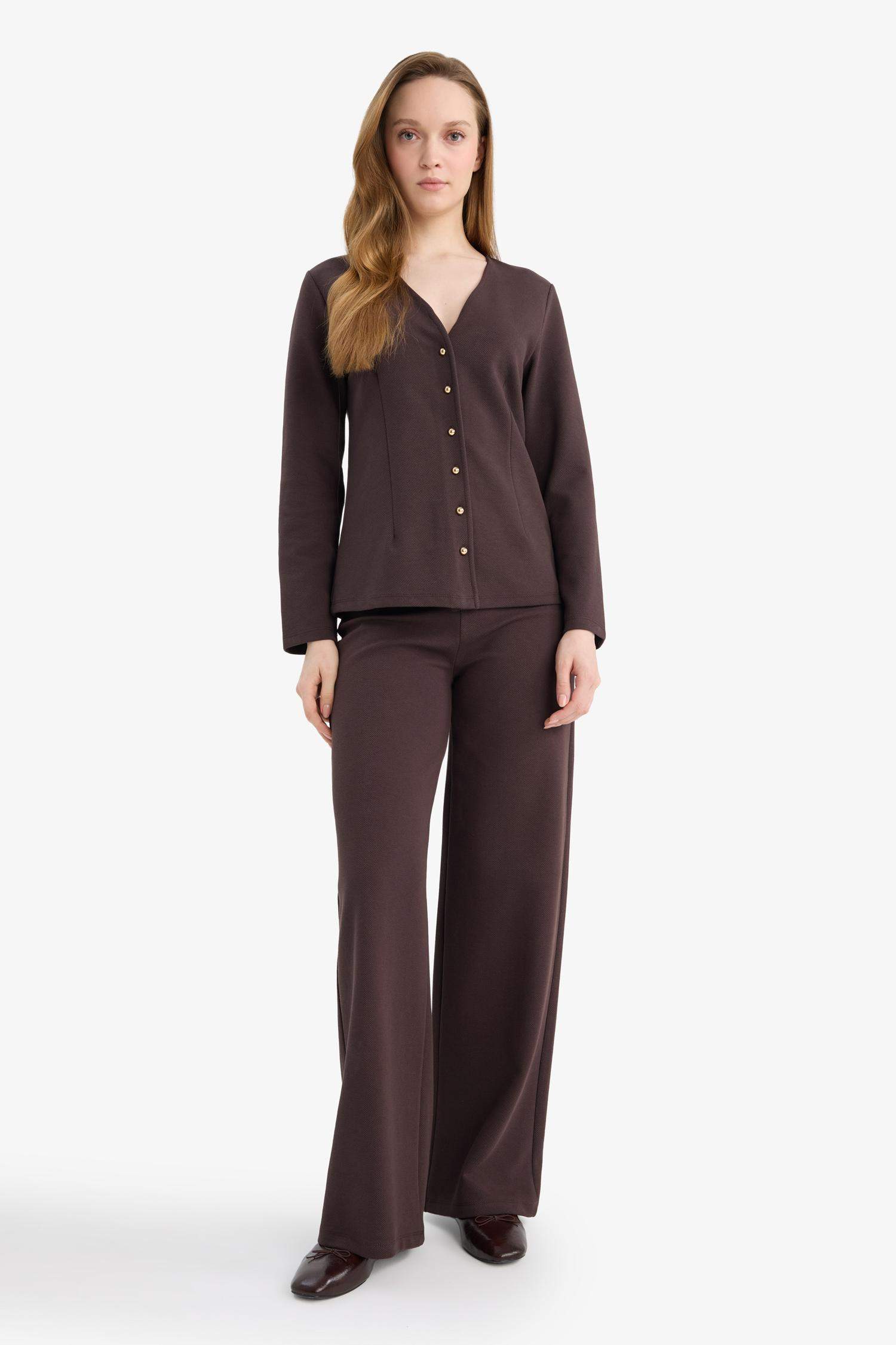 Straight Wide Leg Trousers