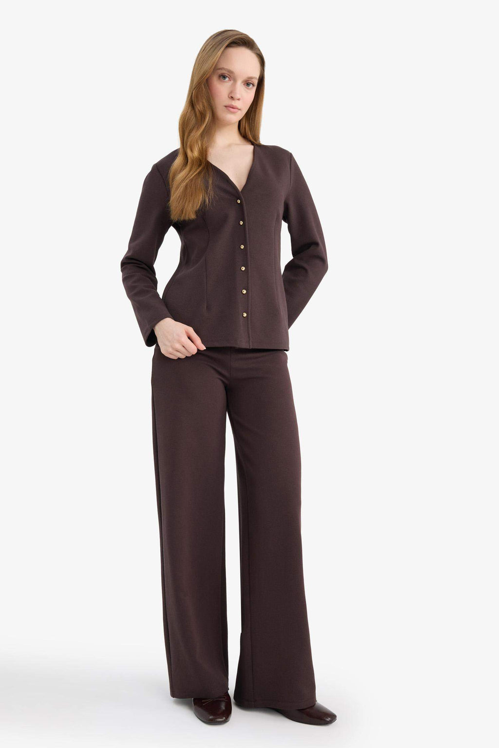 Straight Wide Leg Trousers
