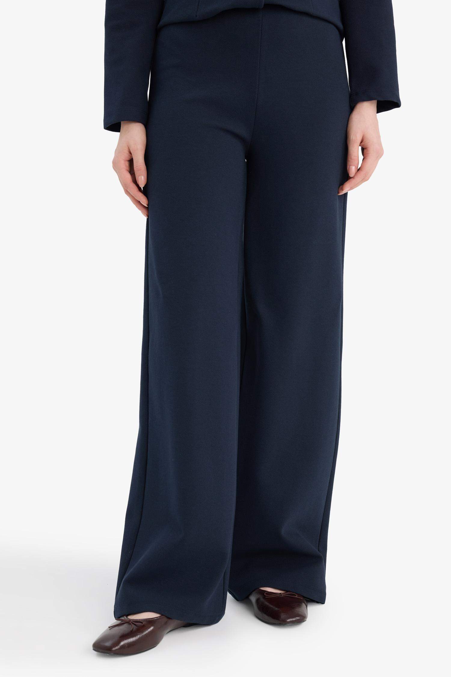 Straight Wide Leg Trousers