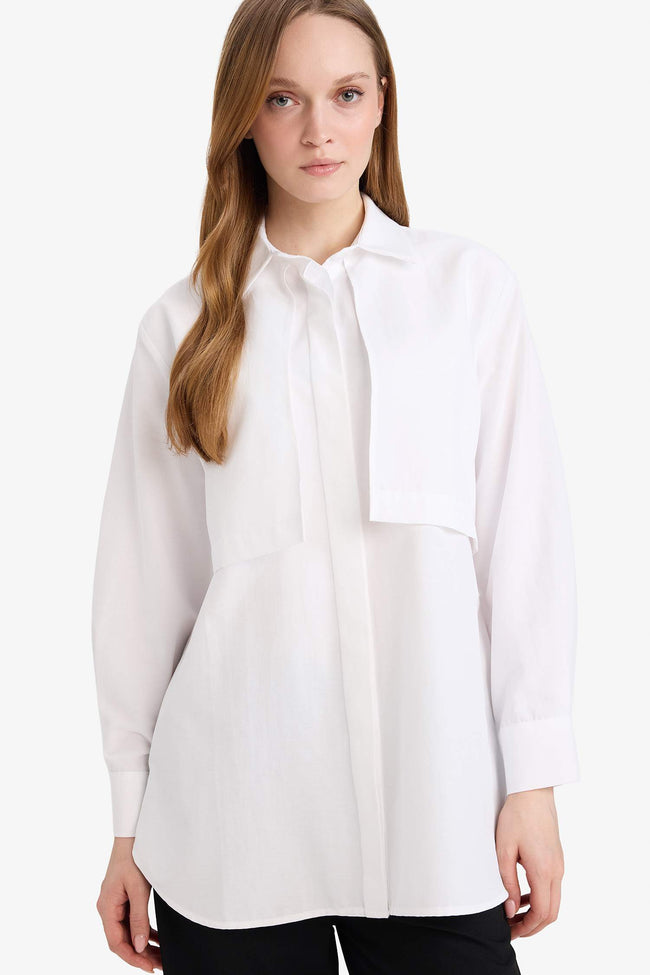 Regular Fit Poplin Long Sleeve Tunic Hover Image