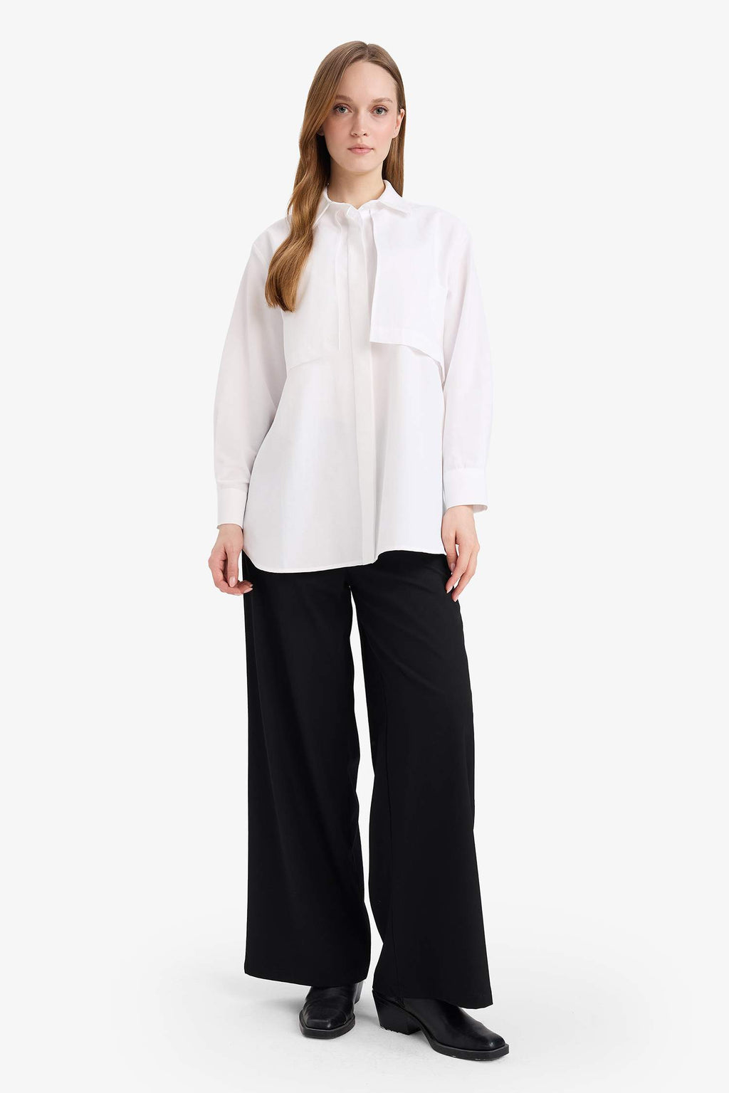 Regular Fit Poplin Long Sleeve Tunic