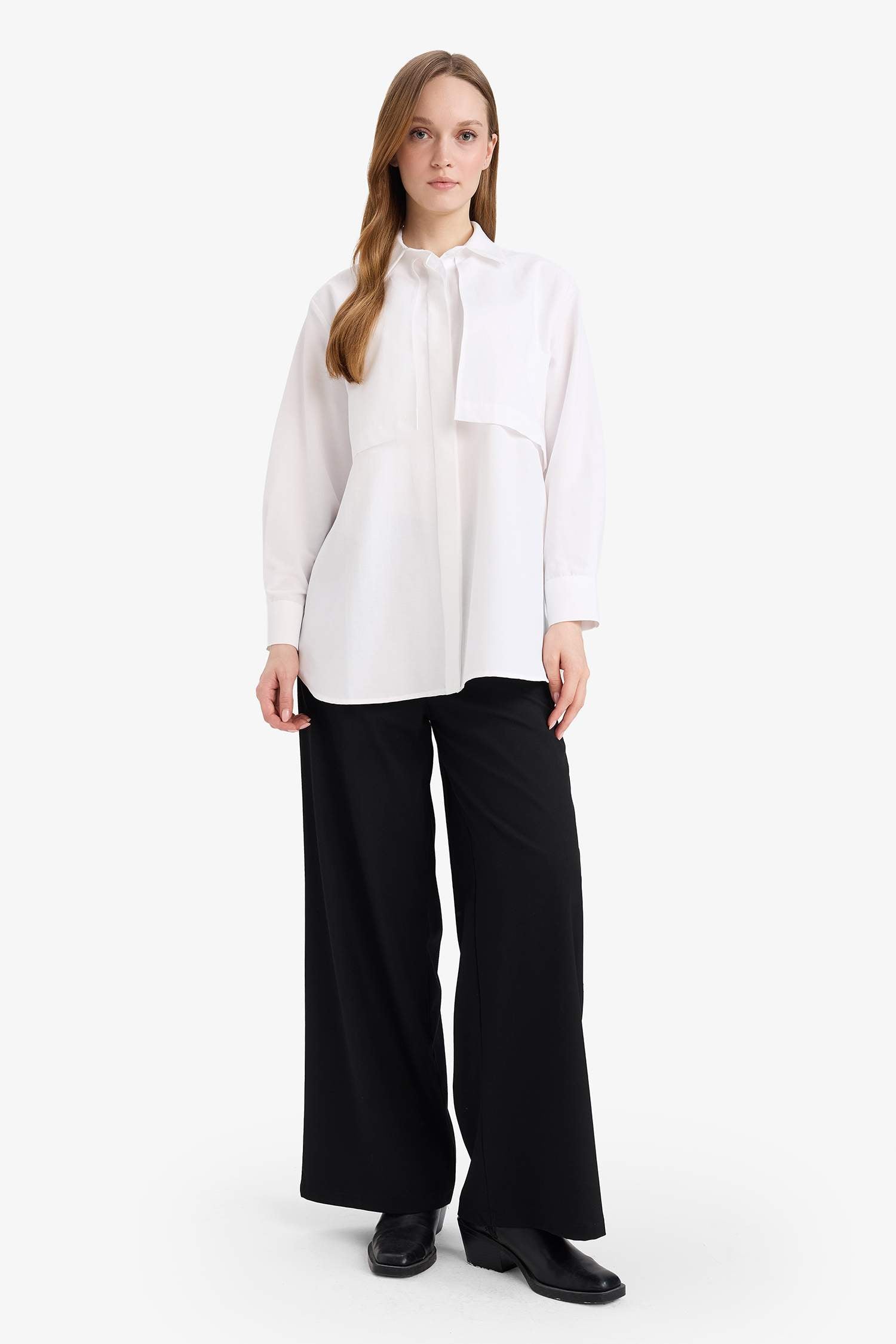 Regular Fit Poplin Long Sleeve Tunic