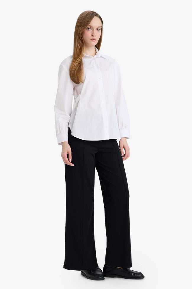 Straight Fit Crepe Pants Hover Image