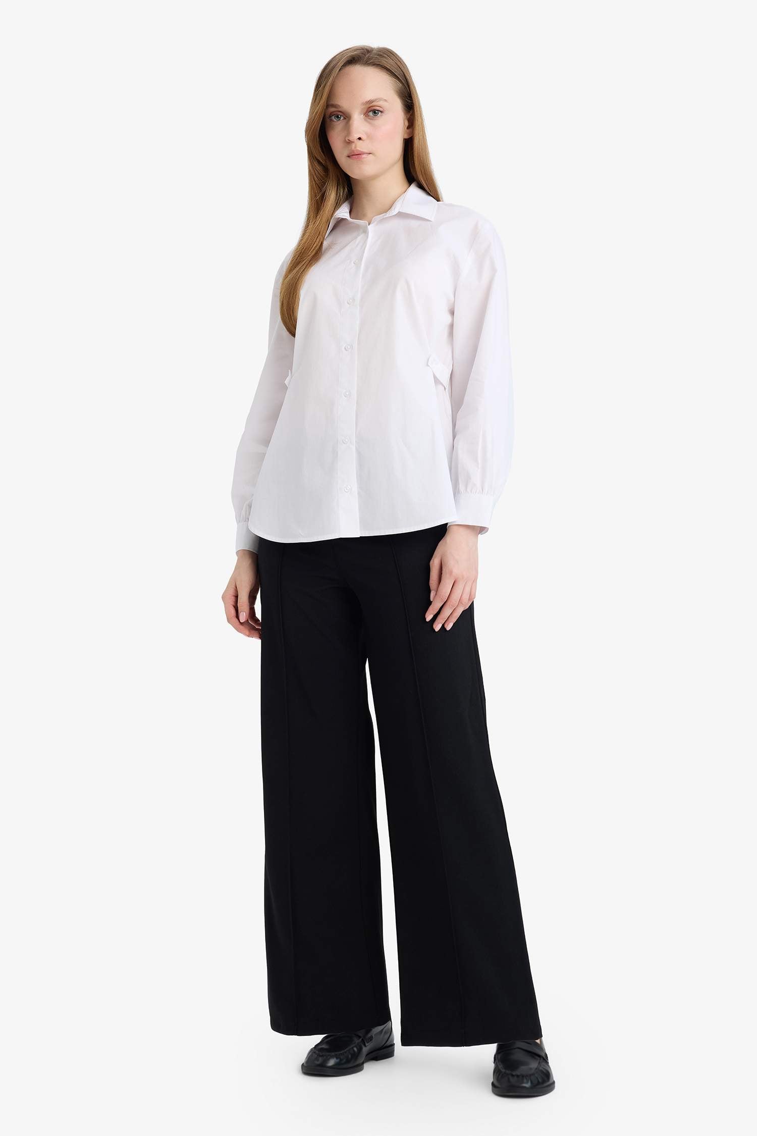 Straight Fit Crepe Pants