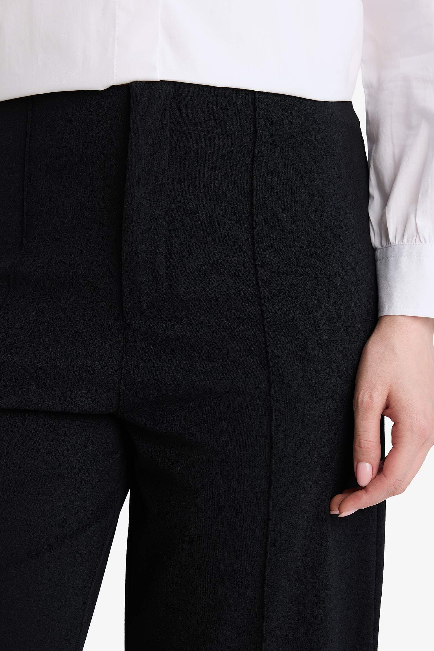 Straight Fit Crepe Pants