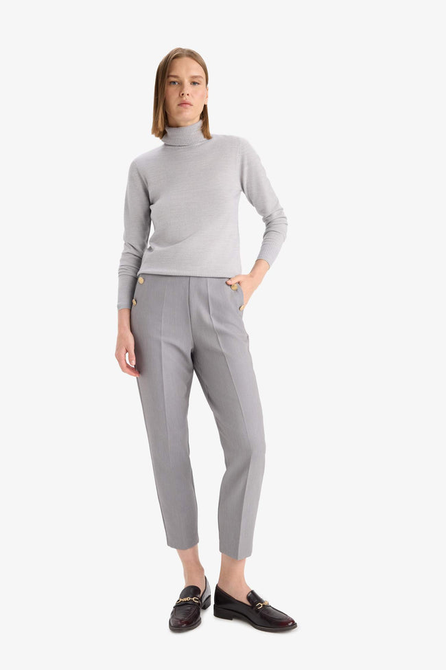 Regular Fit Soft Textured Turtleneck Basic Plain Knitwear Sweater Main Image