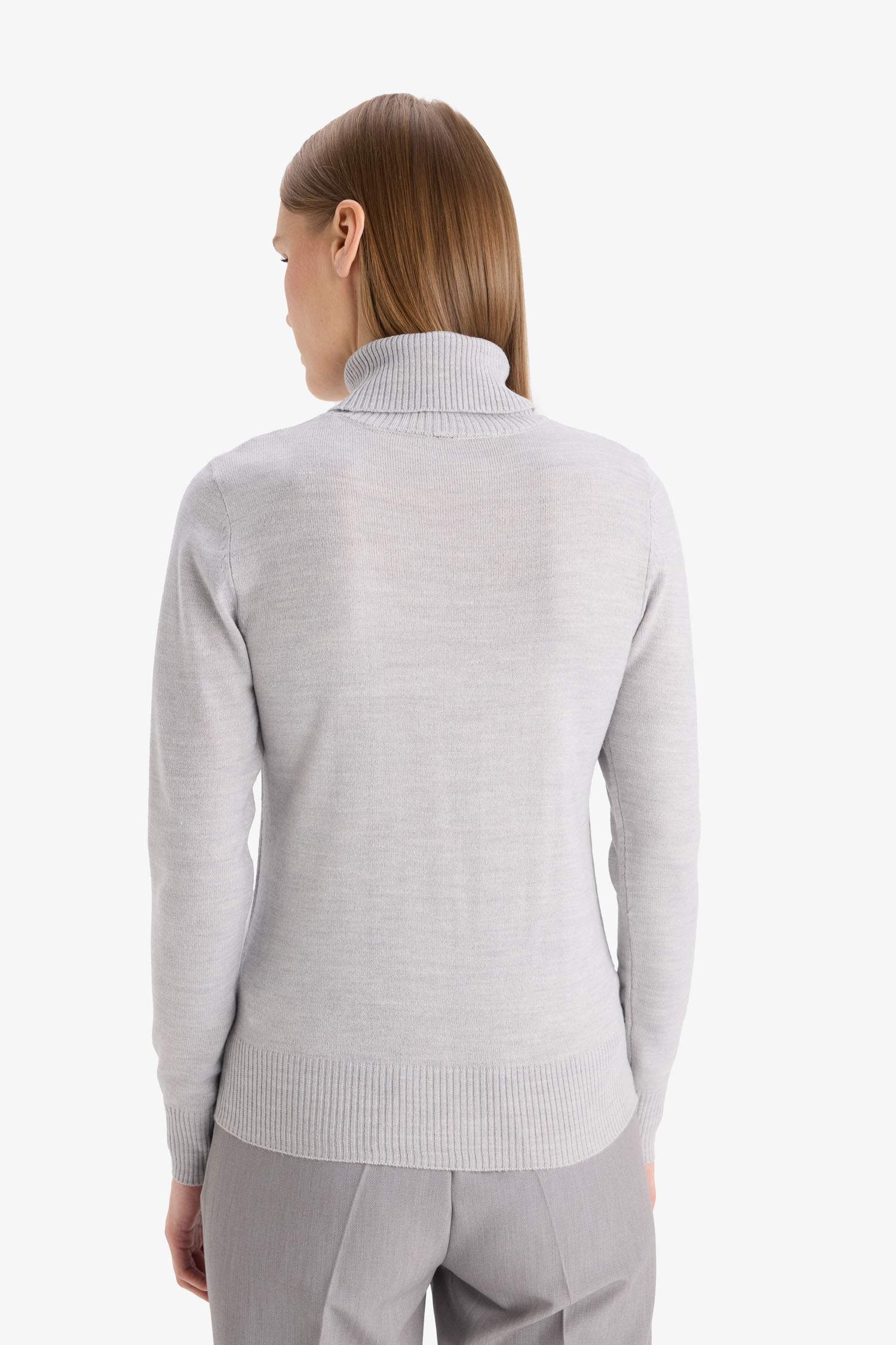 Regular Fit Soft Textured Turtleneck Basic Plain Knitwear Sweater