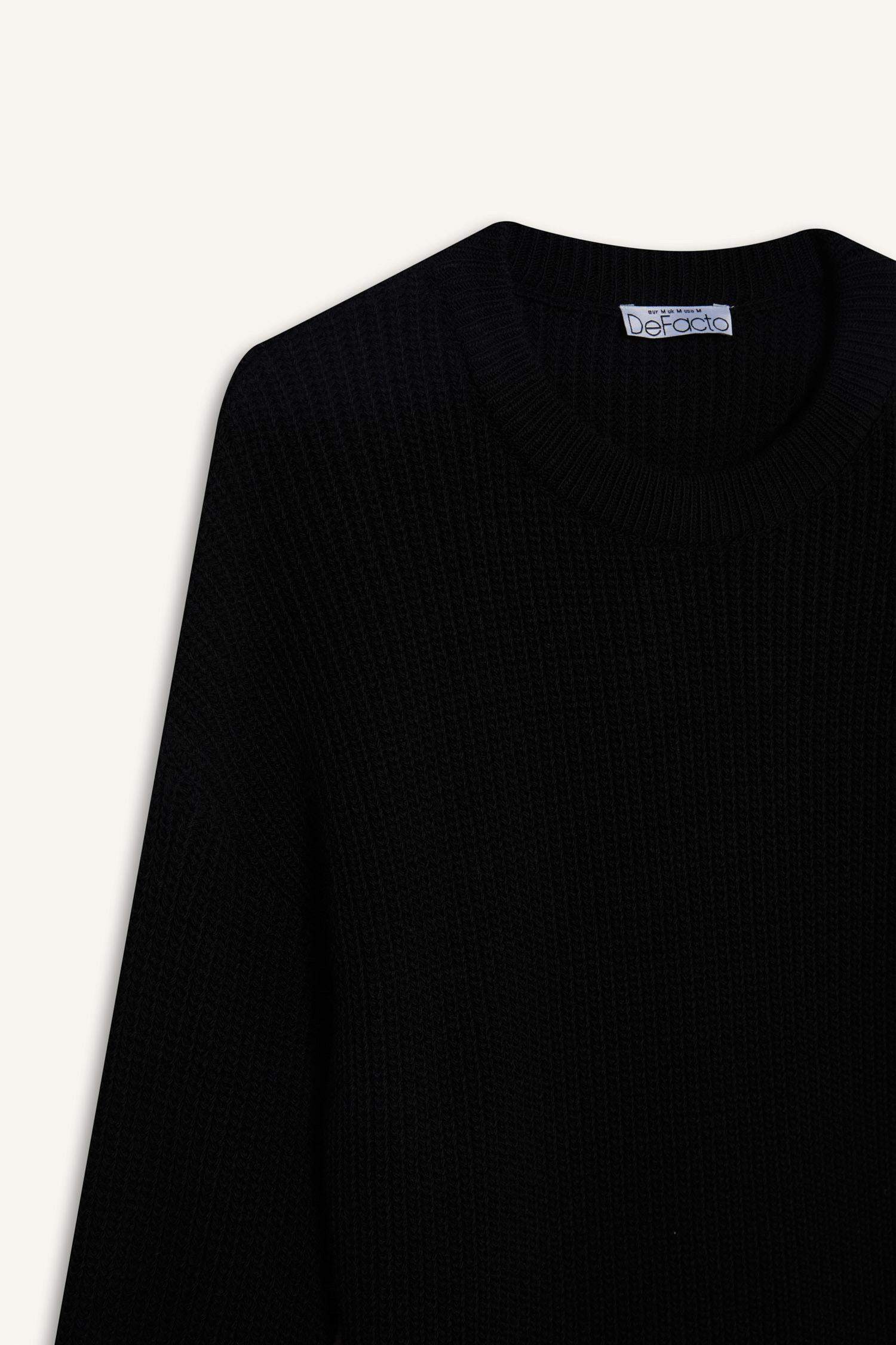 Regular Fit Crew Neck Selanik Fabric Basic Plain Knitwear Sweater