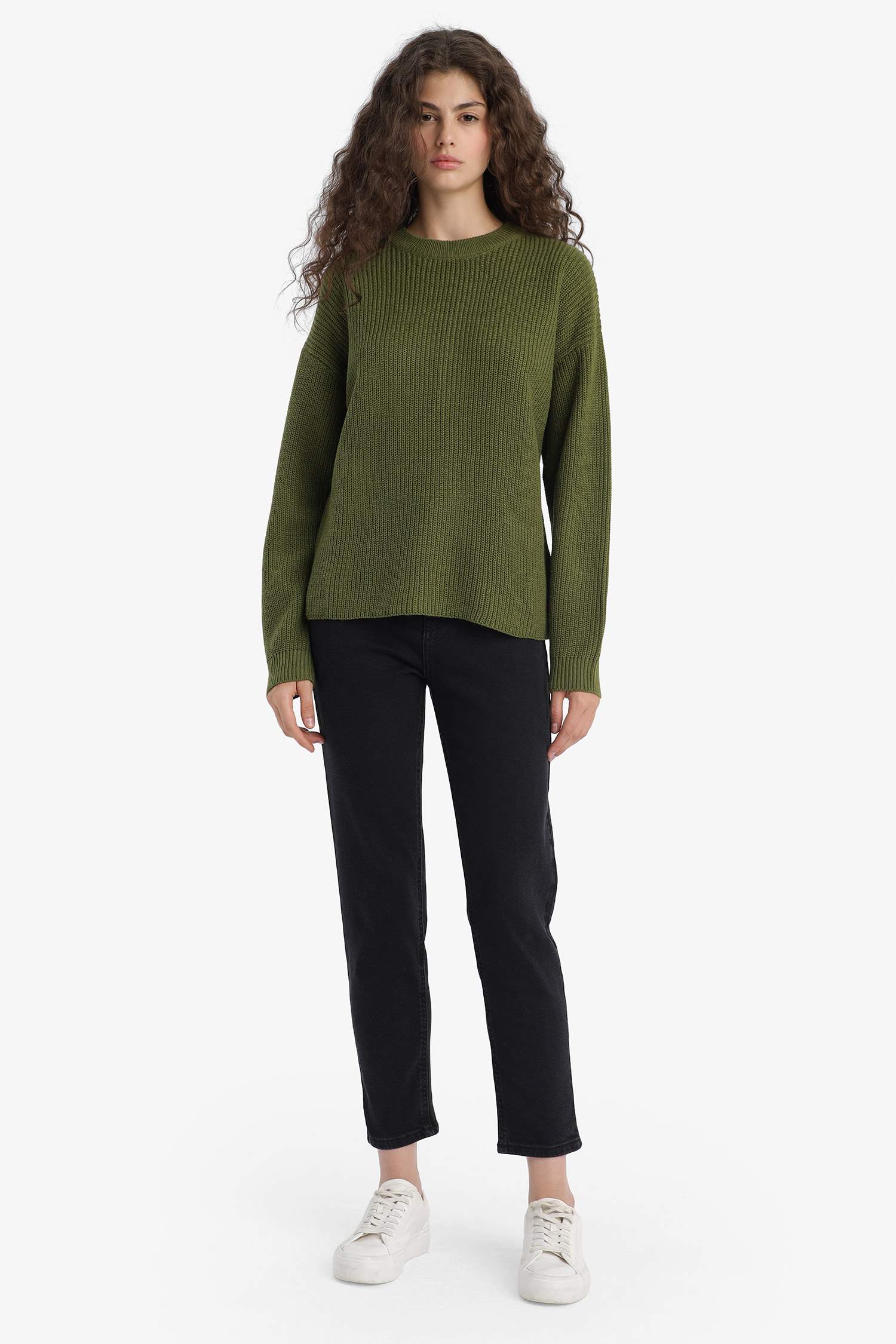 Regular Fit Crew Neck Selanik Fabric Basic Plain Knitwear Sweater