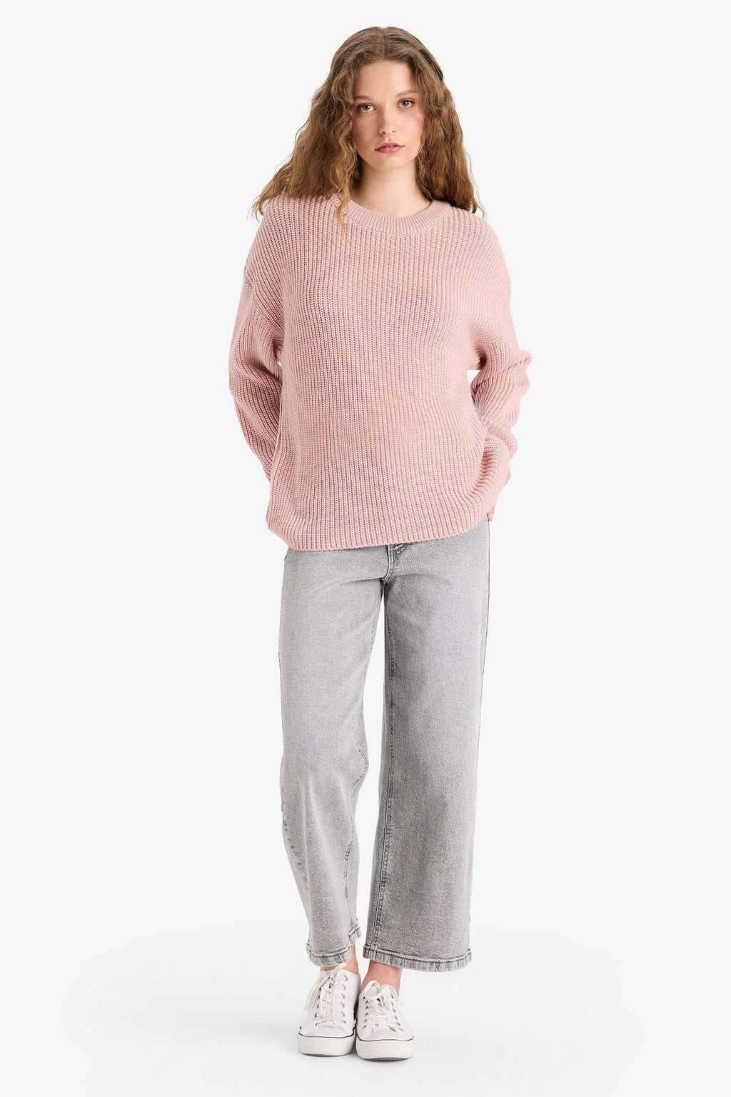 Regular Fit Crew Neck Selanik Fabric Basic Plain Knitwear Sweater