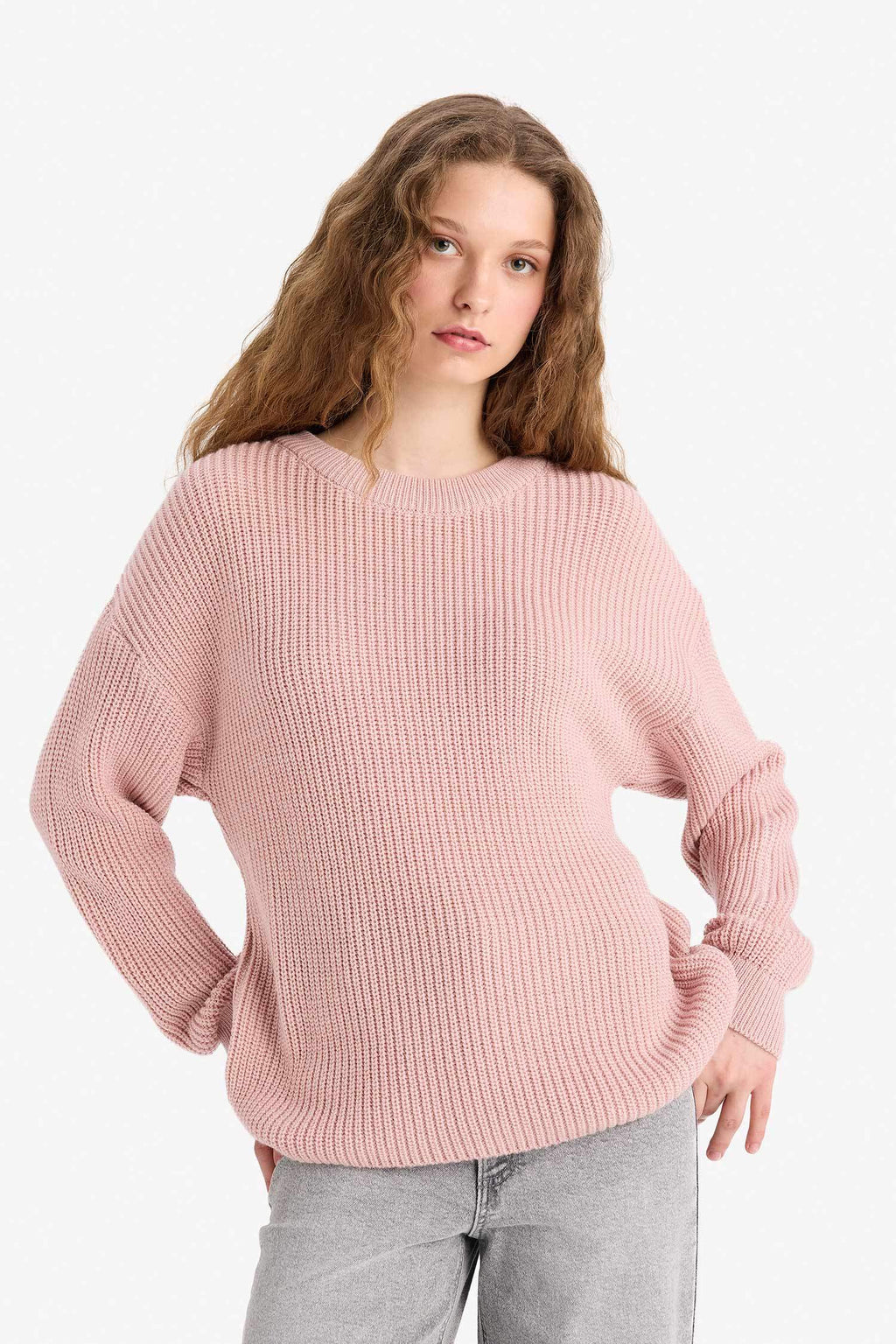 Regular Fit Crew Neck Selanik Fabric Basic Plain Knitwear Sweater