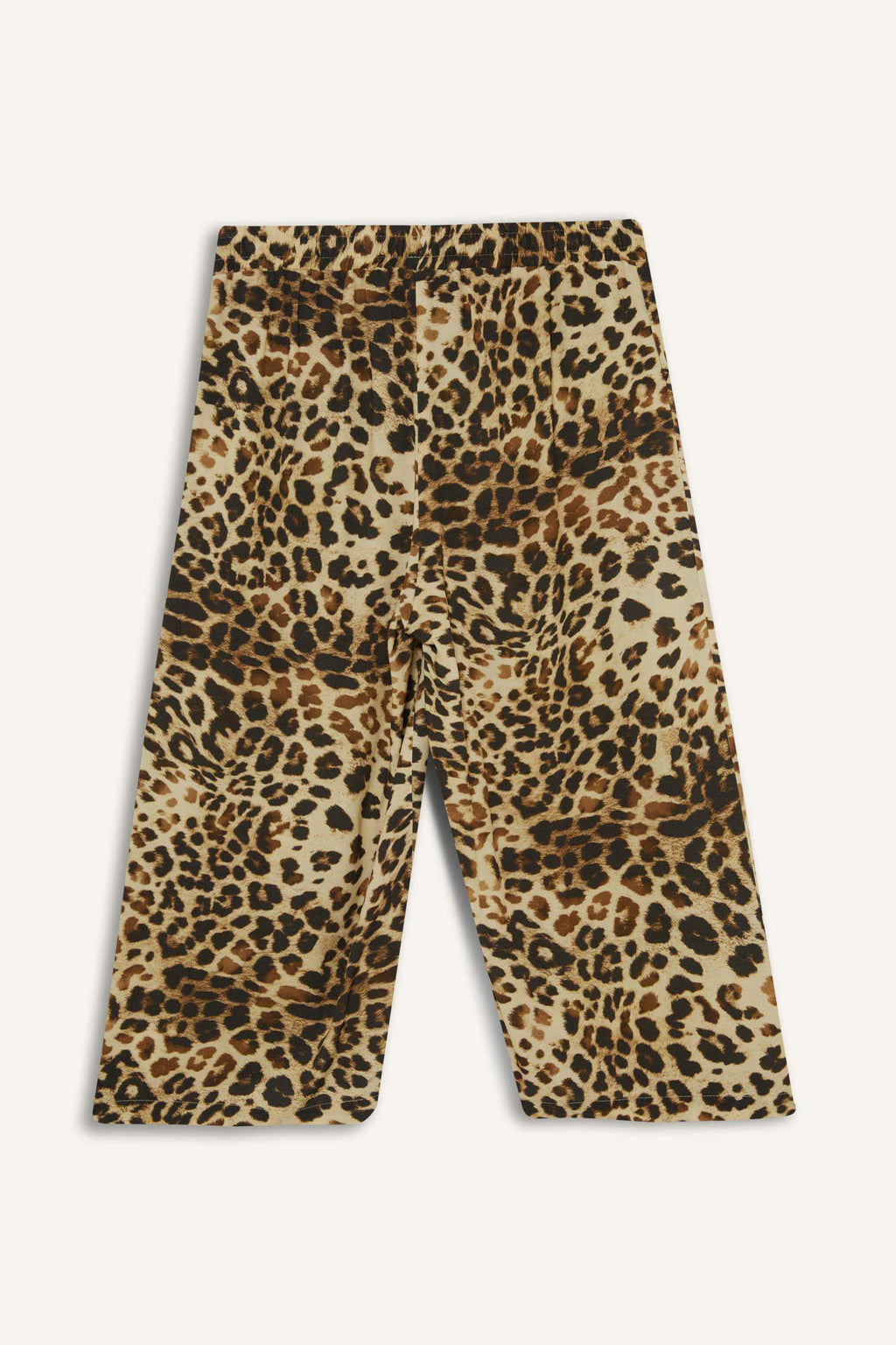 High Waist Elastic Leopard Viscose Capri