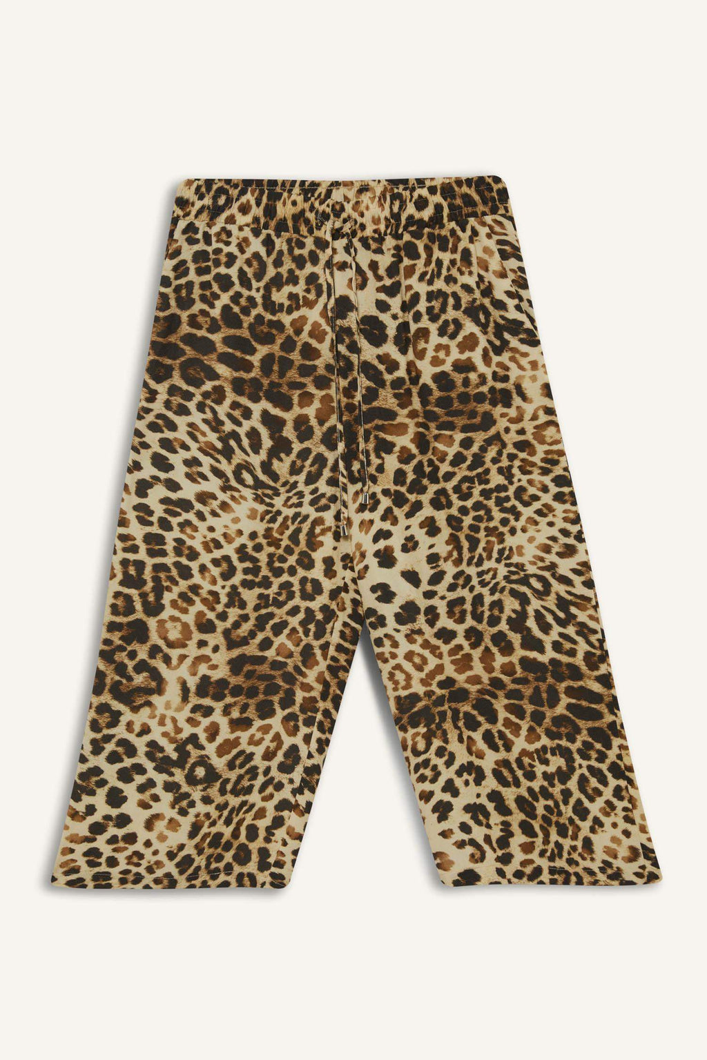 High Waist Elastic Leopard Viscose Capri
