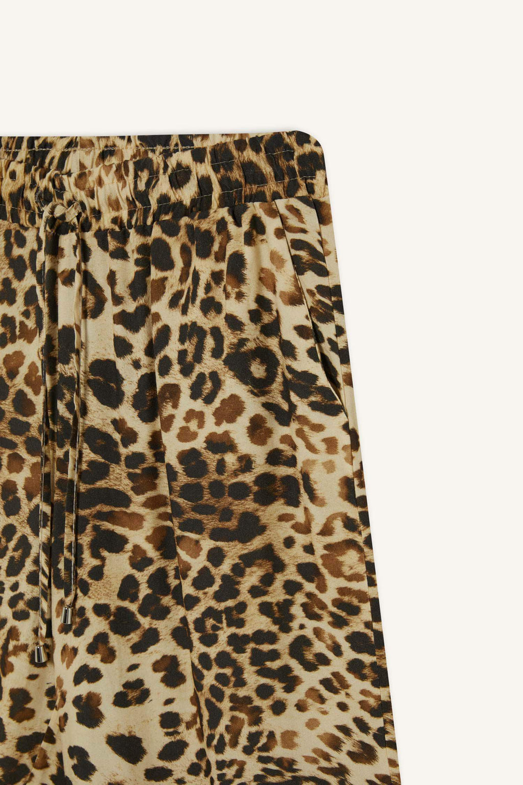 High Waist Elastic Leopard Viscose Capri