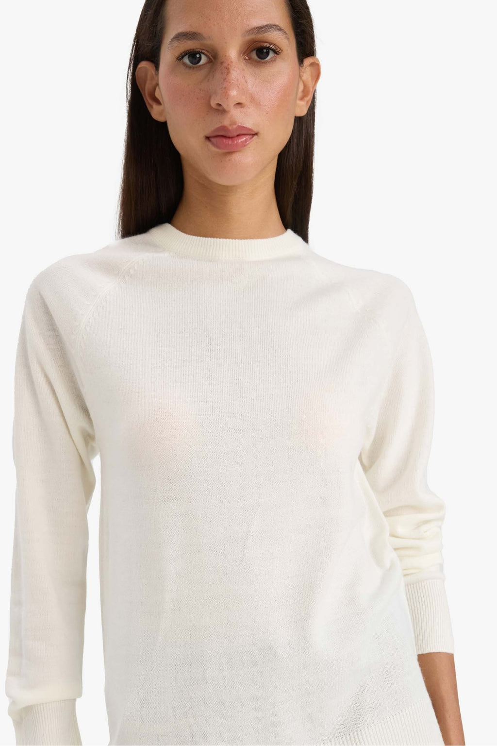 Relax Fit Crew Neck Basic Plain Knit Sweater