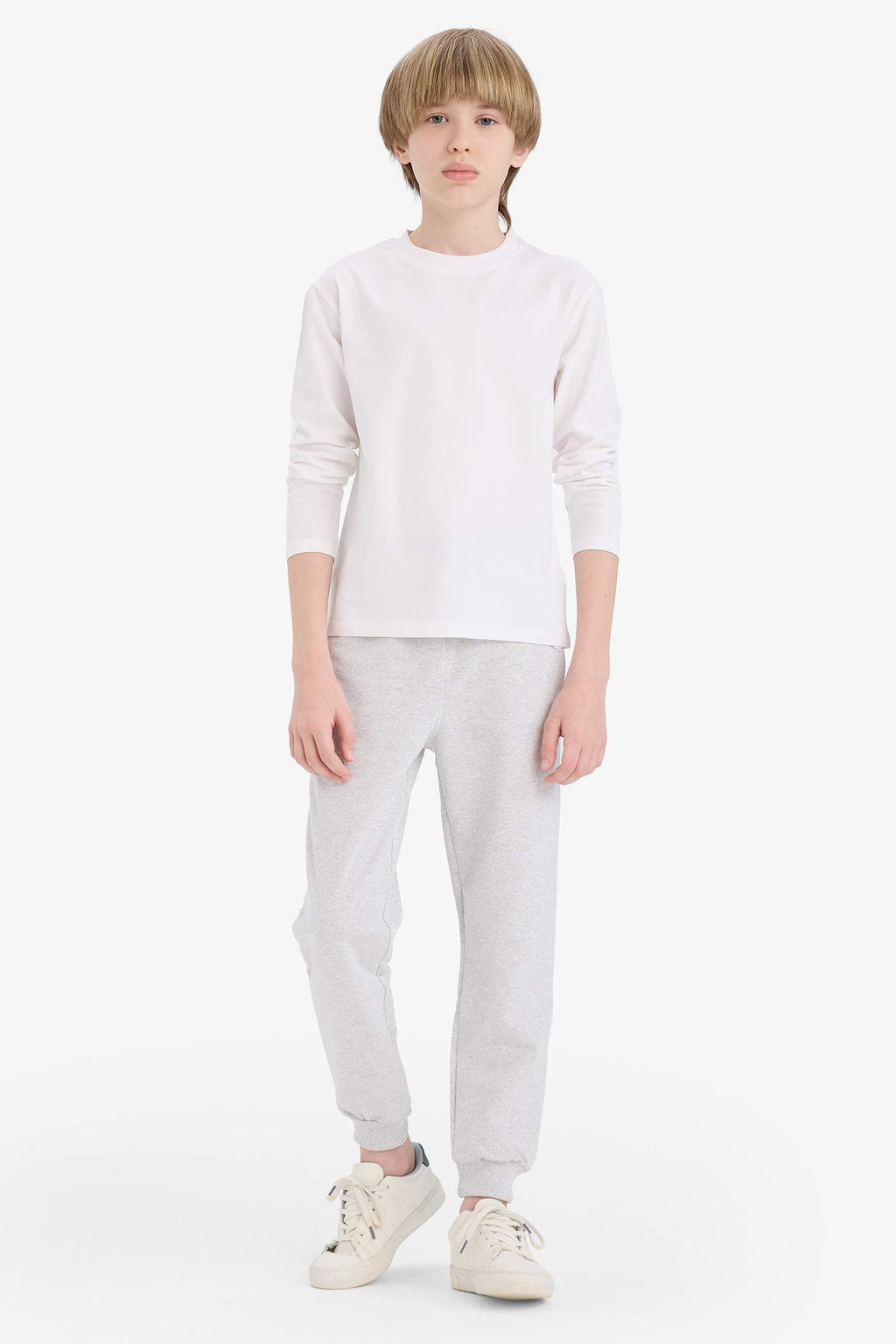 Boys Crew Neck Basic Plain Long Sleeve T-Shirt