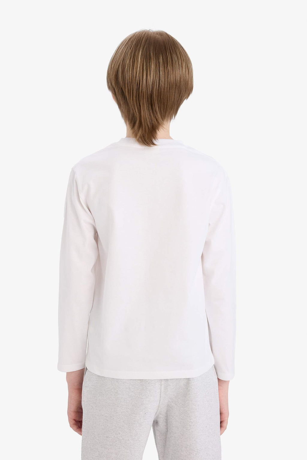 Boys Crew Neck Basic Plain Long Sleeve T-Shirt
