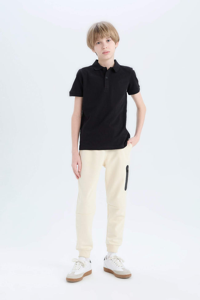 Boy Basic Pique Short Sleeve Polo T-Shirt Main Image