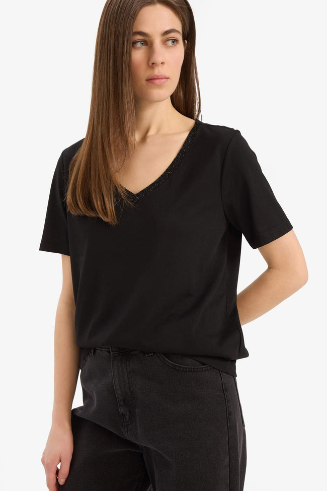 Regular Fit V-Neck Short Sleeve T-Shirt Hover Image