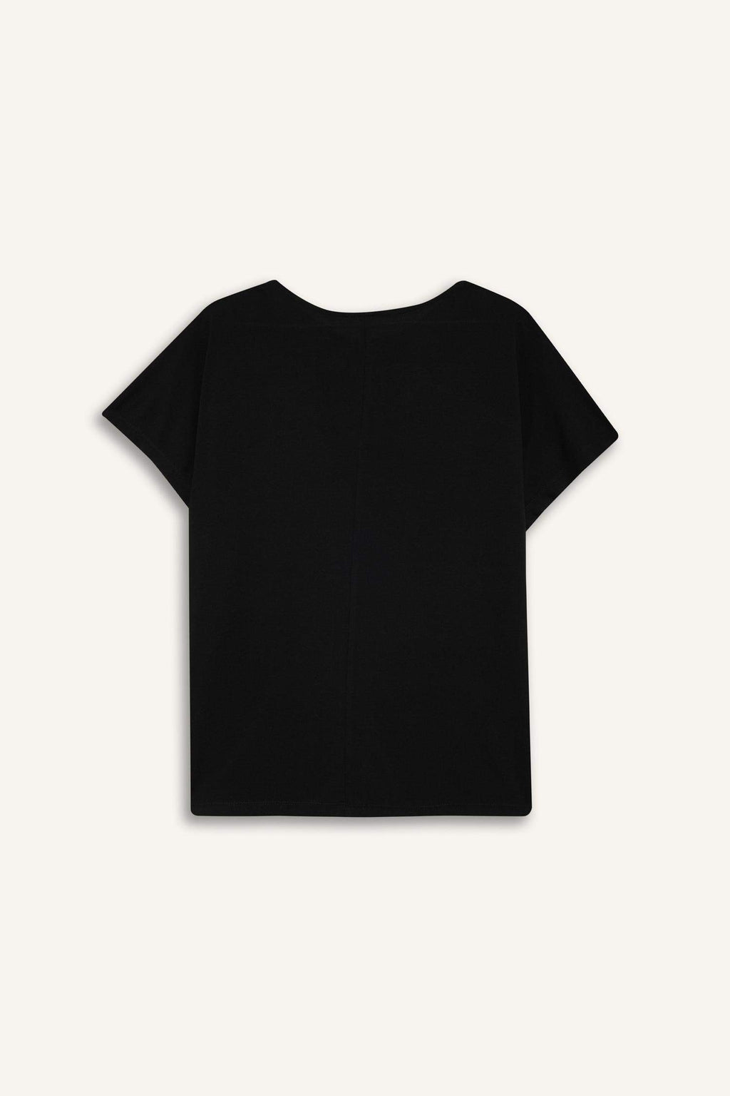 Crew Neck Printed Black Short Sleeve T-Shirt
