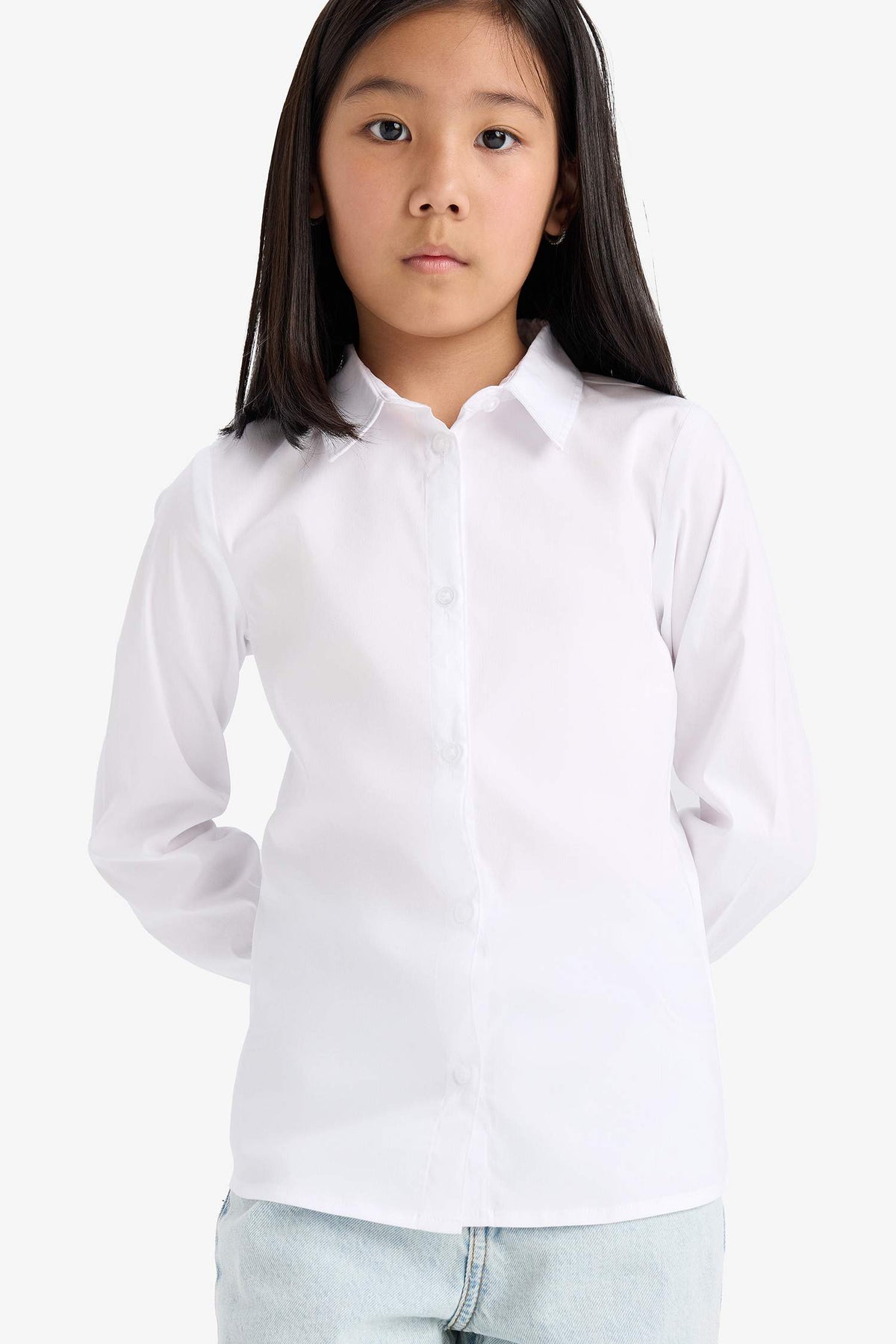 Girls Slim Fit Slim Cut Bengalin Long Sleeve Shirt