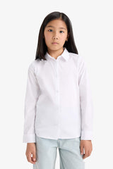Girls Slim Fit Slim Cut Bengalin Long Sleeve Shirt