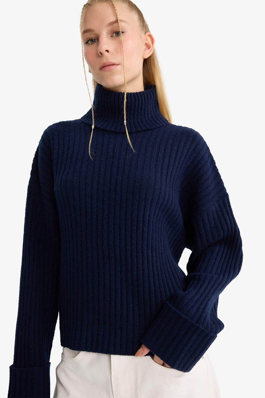Oversize Fit Turtleneck Pullover