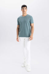 Slim Fit Crew Neck Basic Short Sleeve T-Shirt