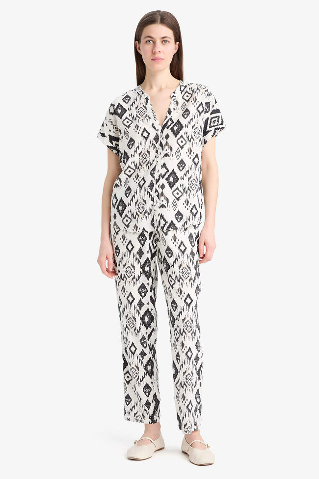 Regular Fit Crew Neck Printed Short Sleeve Shirt Main Image