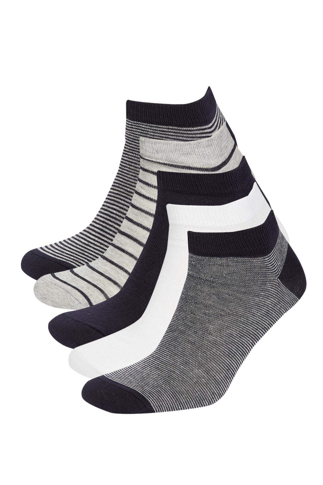 Mens Printed 5-Pack Cotton Ankle Socks Hover Image