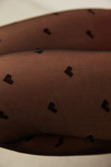 Mini Heart Black Tights