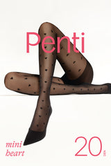 Mini Heart Black Tights